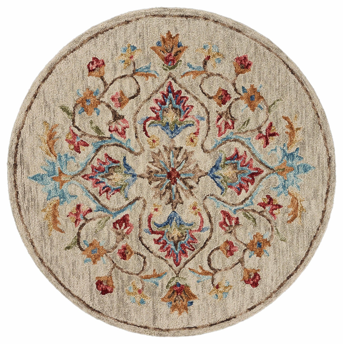 Sinuous-54102 Casual Hand-Tufted Beige Cotton Indoor Area Rug - LR Home