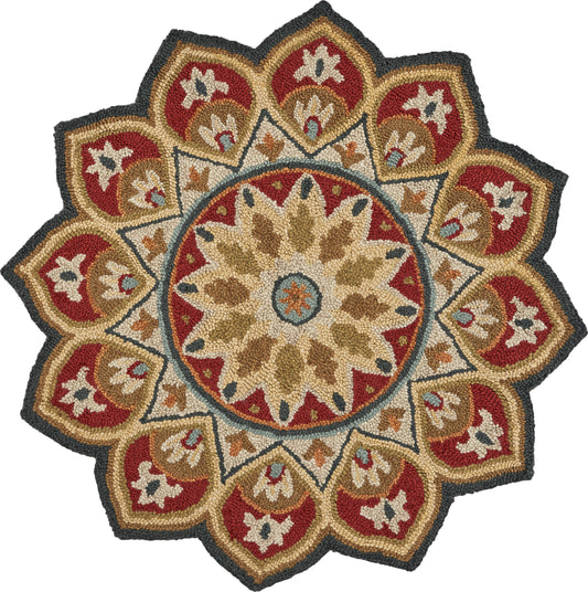 Red Sunflower Area Rug - Silo view