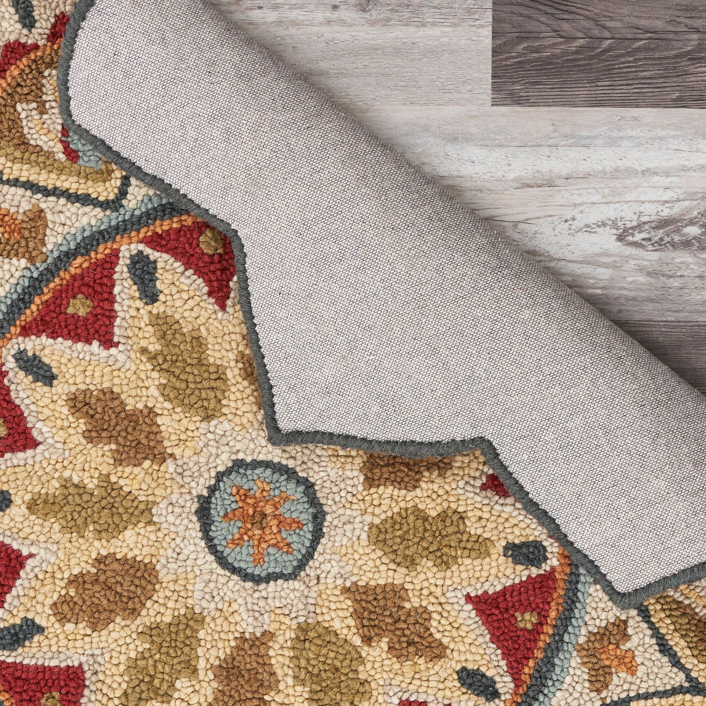 Sinuous-54103 Casual Hand-Tufted Red Cotton Indoor Area Rug - LR Home