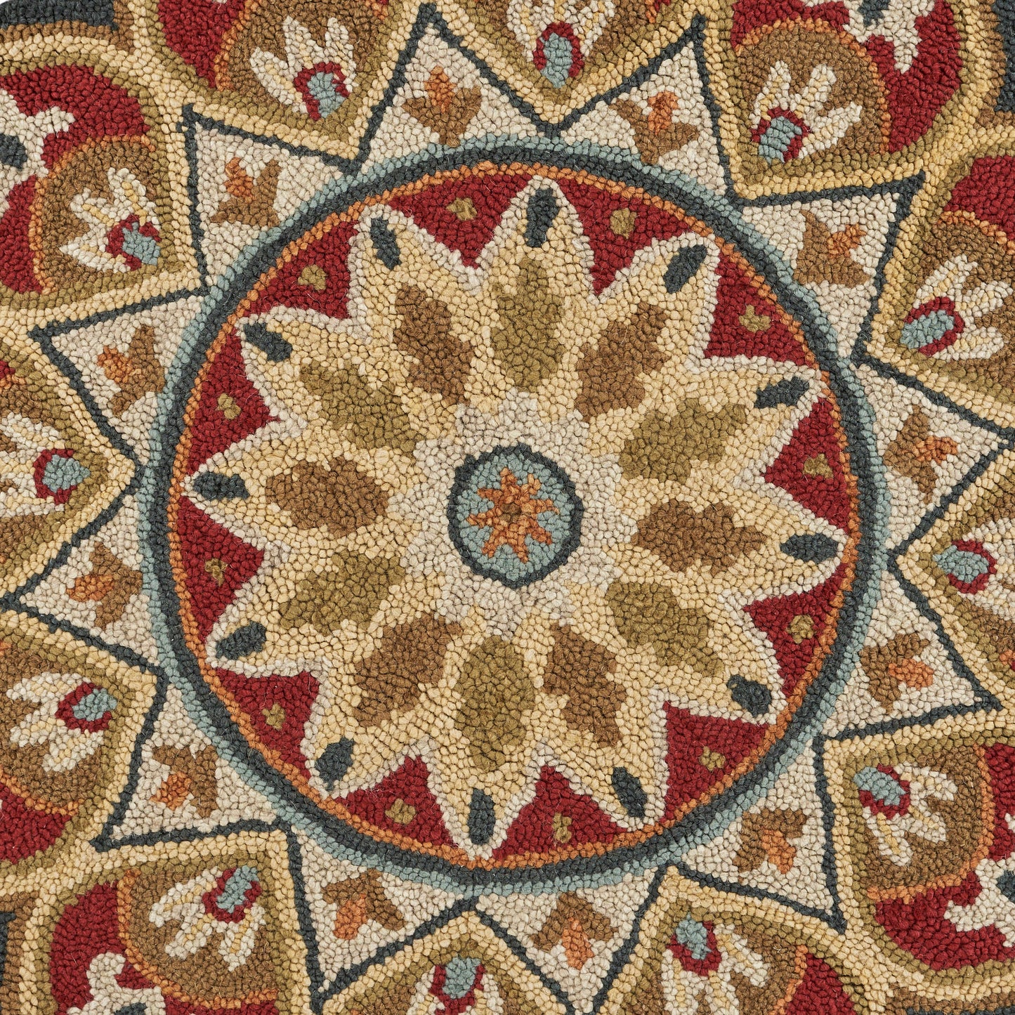 Sinuous-54103 Casual Hand-Tufted Red Cotton Indoor Area Rug - LR Home