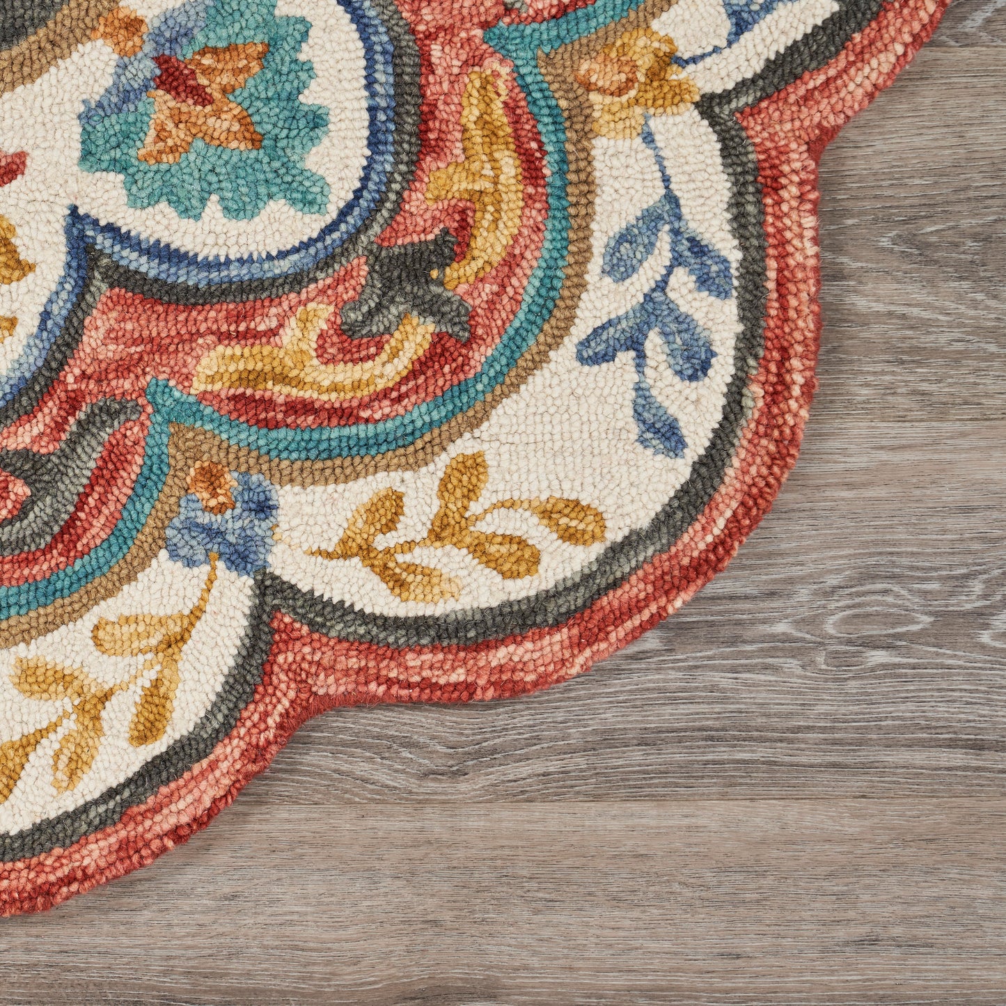 Sinuous-54108 Casual Hand-Tufted Red/Multi Cotton Indoor Area Rug - LR Home