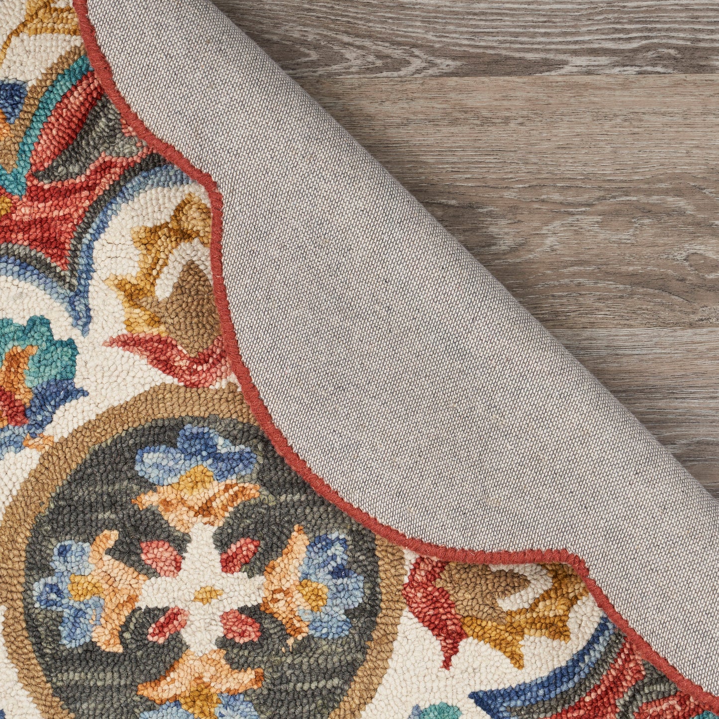 Sinuous-54108 Casual Hand-Tufted Red/Multi Cotton Indoor Area Rug - LR Home