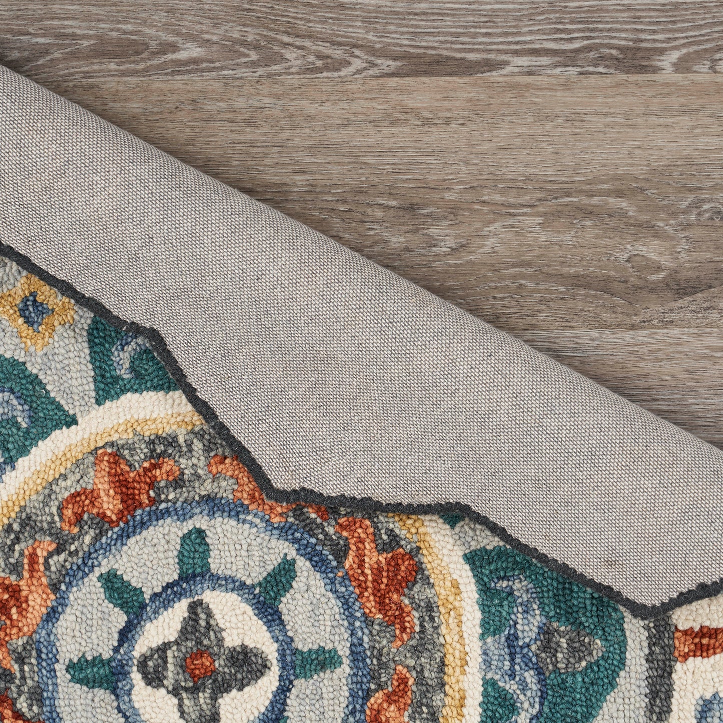 Sinuous-54109 Casual Hand-Tufted Green/Multi Cotton Indoor Area Rug - LR Home