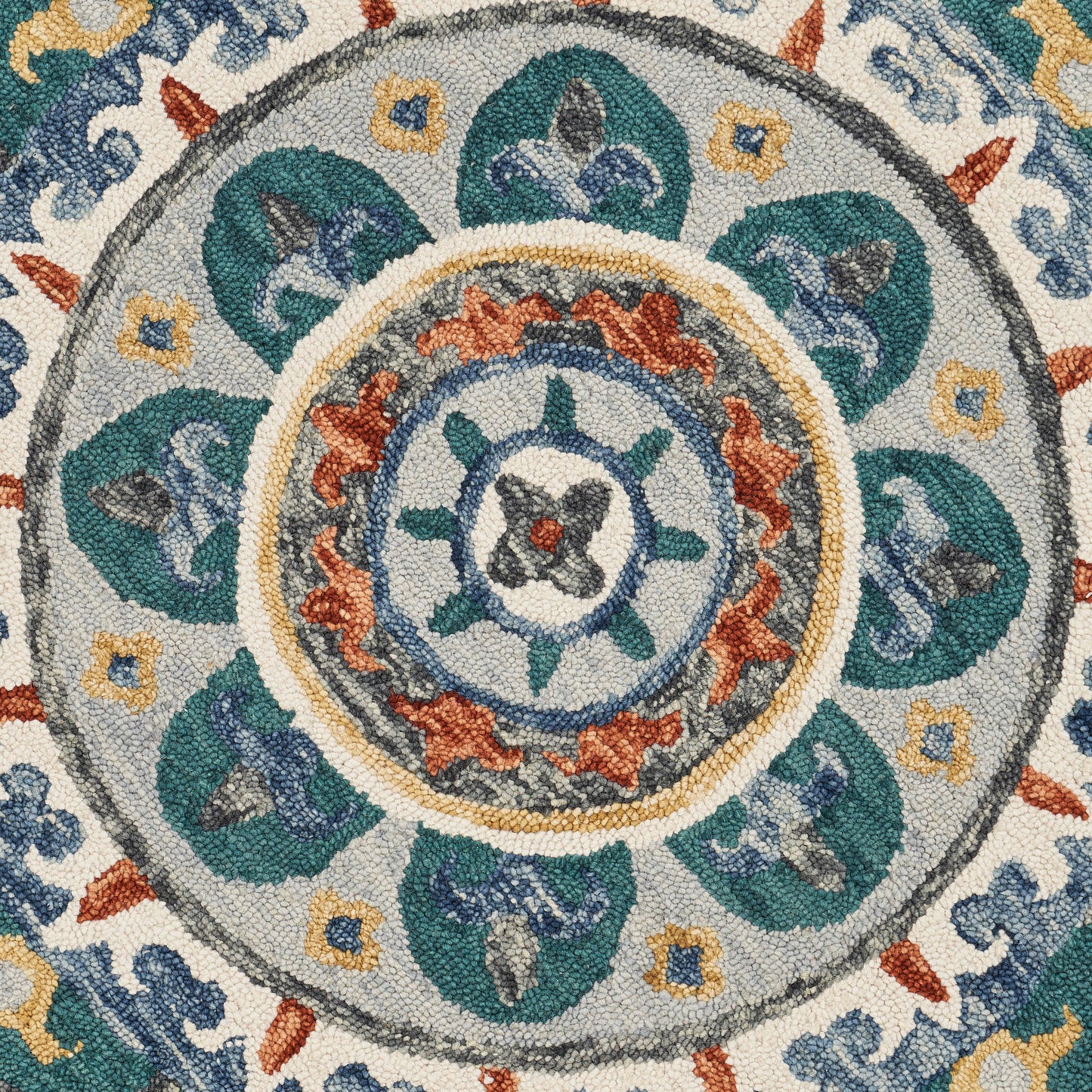 Sinuous-54109 Casual Hand-Tufted Green/Multi Cotton Indoor Area Rug - LR Home