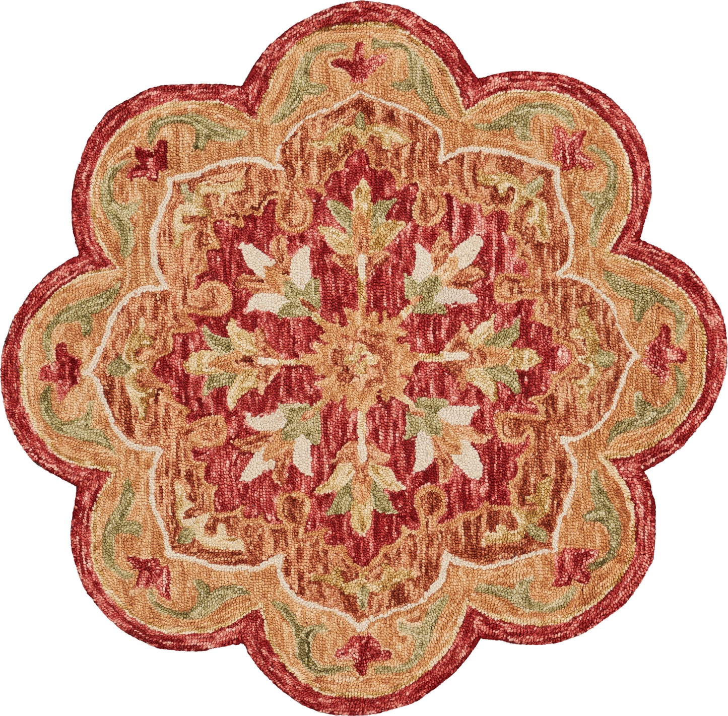 Sinuous-54110 Casual Hand-Tufted Red/Multi Cotton Indoor Area Rug - LR Home