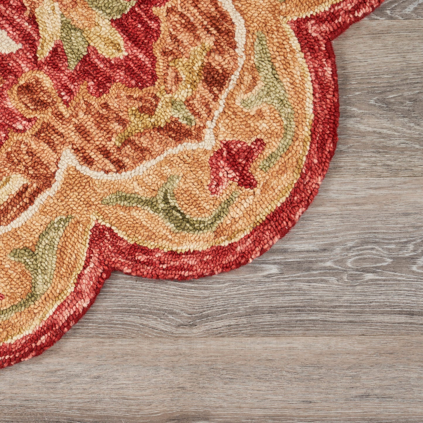 Sinuous-54110 Casual Hand-Tufted Red/Multi Cotton Indoor Area Rug - LR Home
