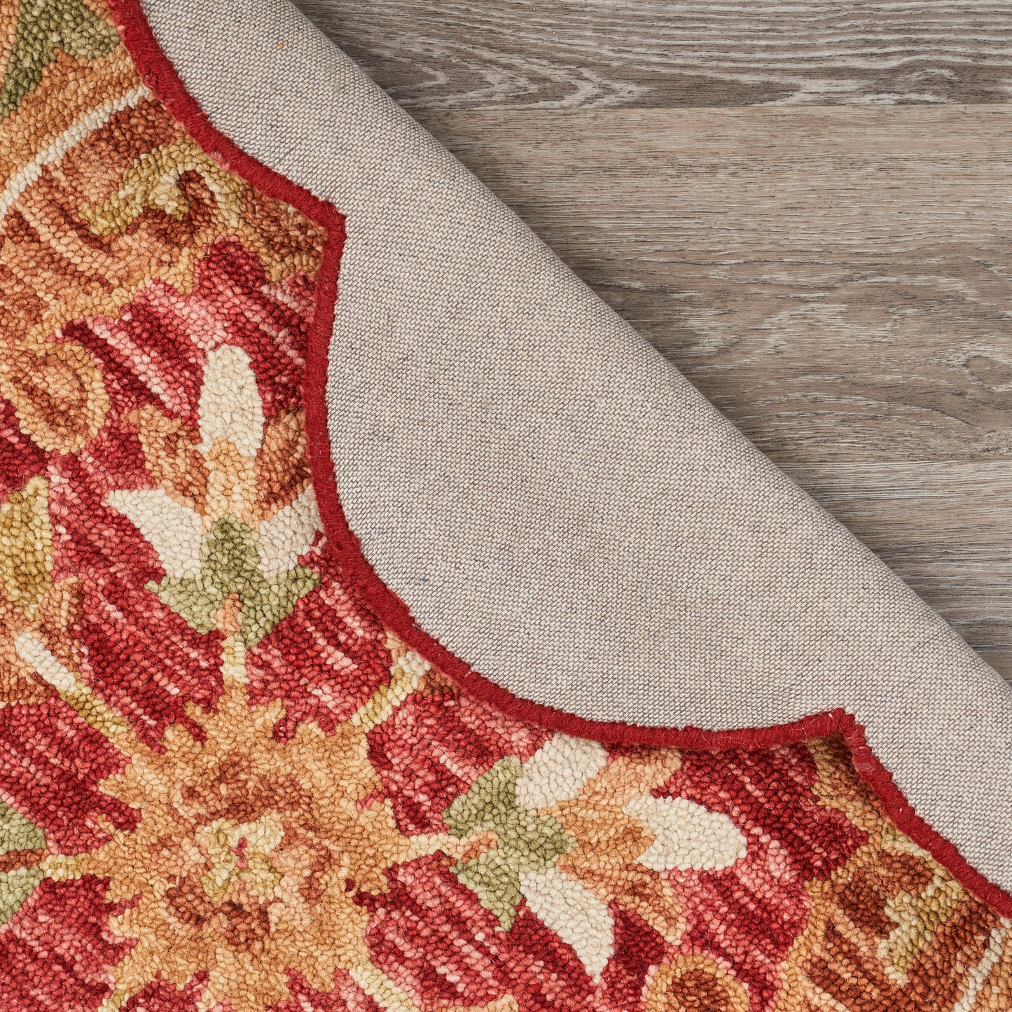 Sinuous-54110 Casual Hand-Tufted Red/Multi Cotton Indoor Area Rug - LR Home
