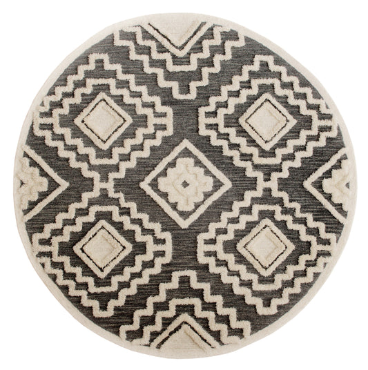 Evette Rios Sinuous Contemporary Tufted Geometric Wool Blend Area Rug - Silo view