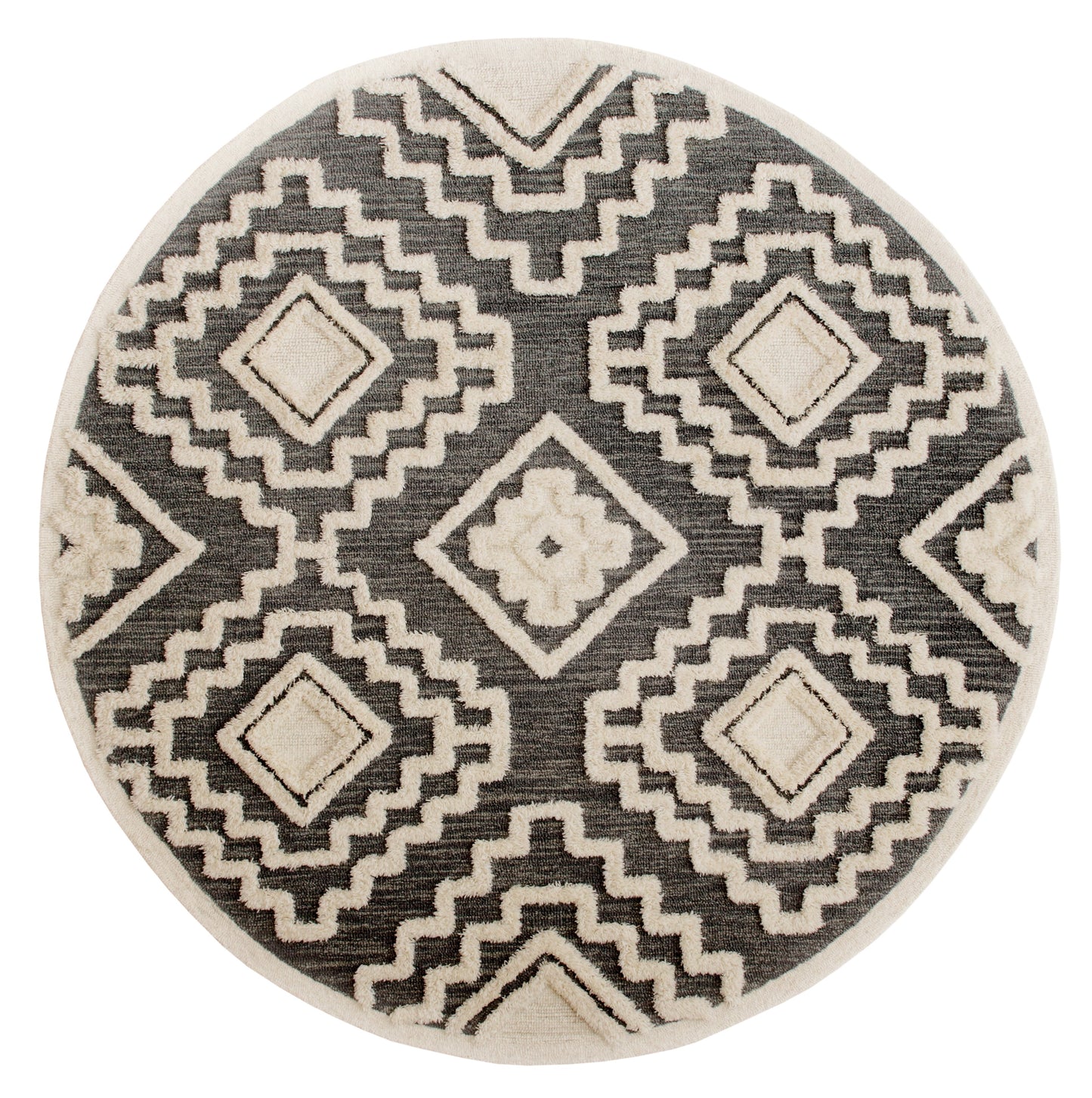 Sinuous-54113 Casual Hand-Tufted Gray/Cream Cotton Indoor Area Rug - LR Home