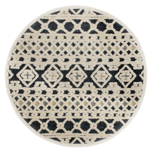 Evette Rios Sinuous Geometric/Striped Hand-Tufted Wool Blend Area Rug - Silo view