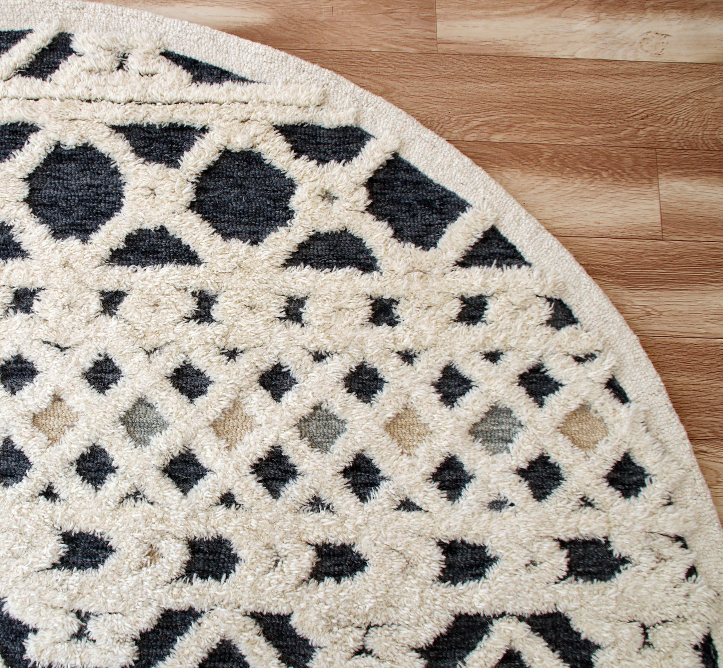 Sinuous-54114 Casual Hand-Tufted Navy/Blue/Cream/Tan Cotton Indoor Area Rug - LR Home