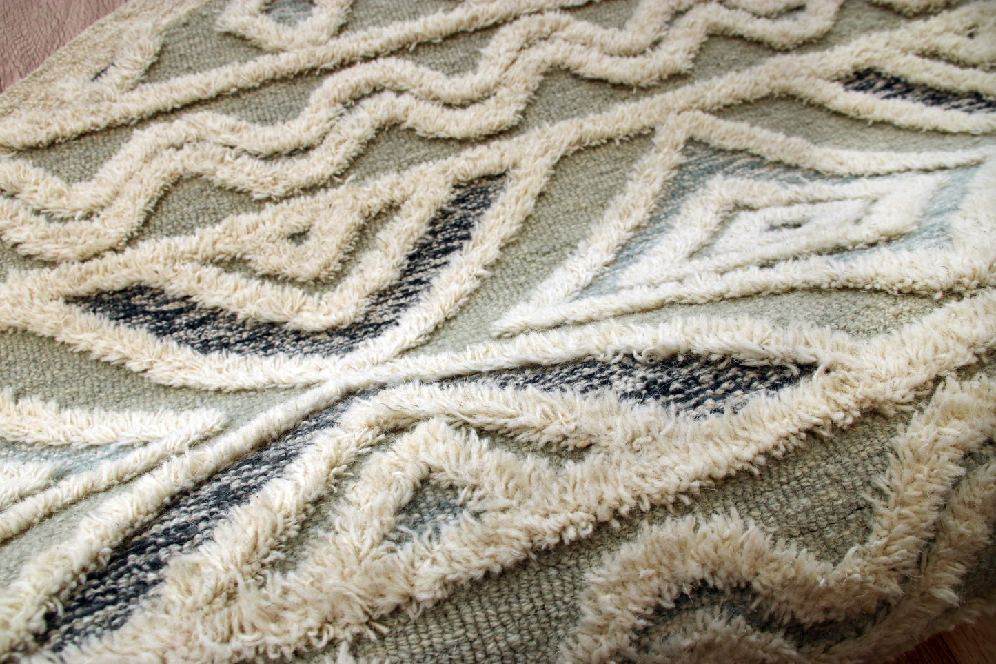 SINUO-54115 Modern/Contemporary Hand-Tufted Gray/Cream/Light Blue/Navy Wool Indoor Area Rugs - LR Home