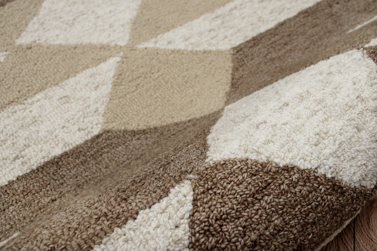 Rustic Southwestern Geometric Round Rug - back view