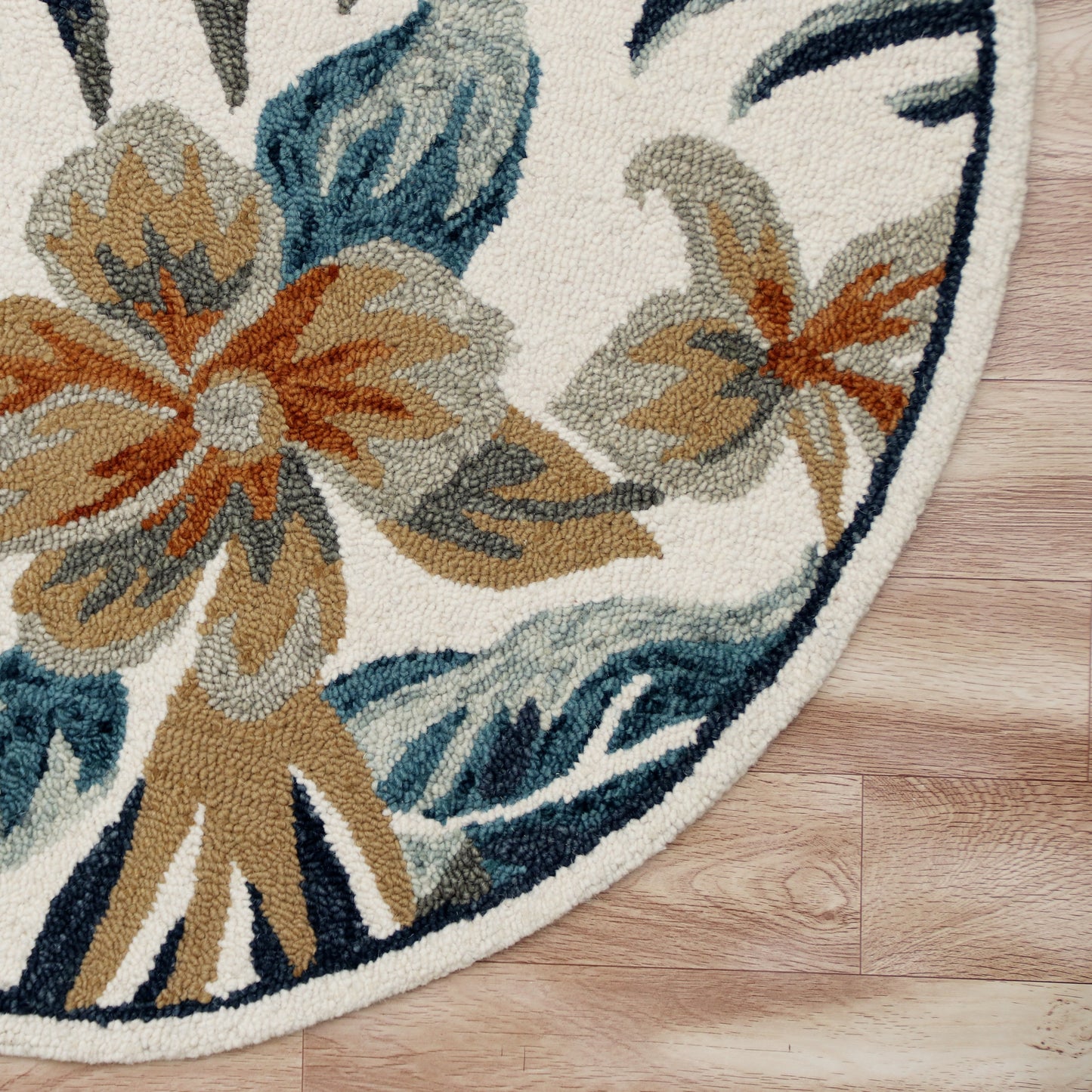 Sinuous-54118 Casual Hand-Tufted Multi/White/Blue/Tan Cotton Indoor Area Rug - LR Home