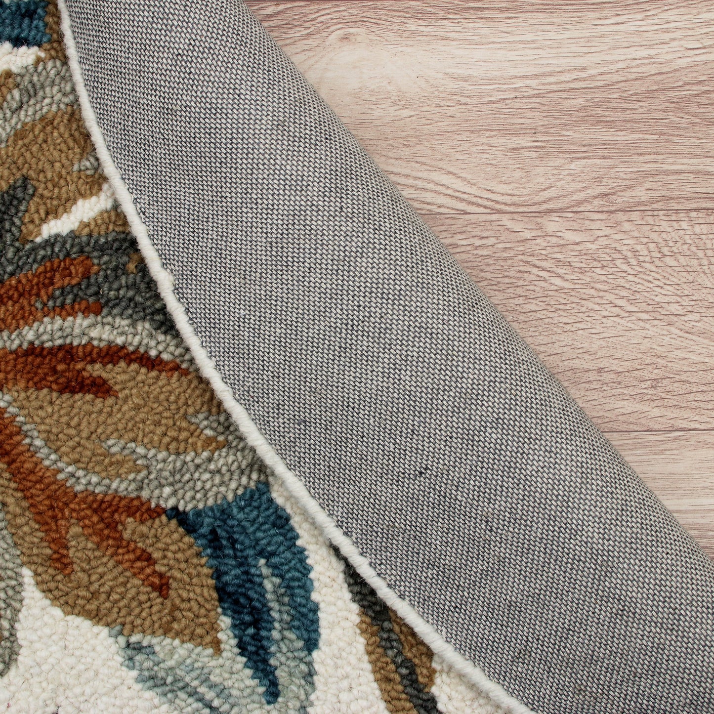 Sinuous-54118 Casual Hand-Tufted Multi/White/Blue/Tan Cotton Indoor Area Rug - LR Home
