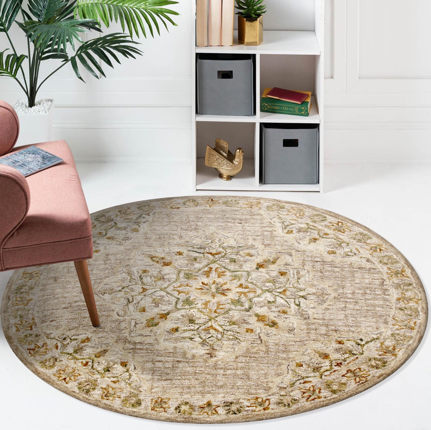 Sinuous-54120 Casual Hand-Tufted Beige/Cream Cotton Indoor Area Rug - LR Home