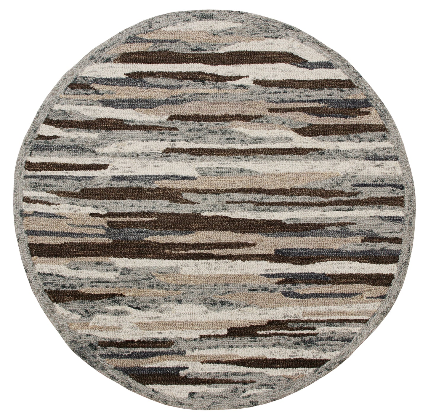 Sinuous-54121 Casual Hand-Tufted Gray/Brown/Tan Cotton Indoor Area Rug - LR Home