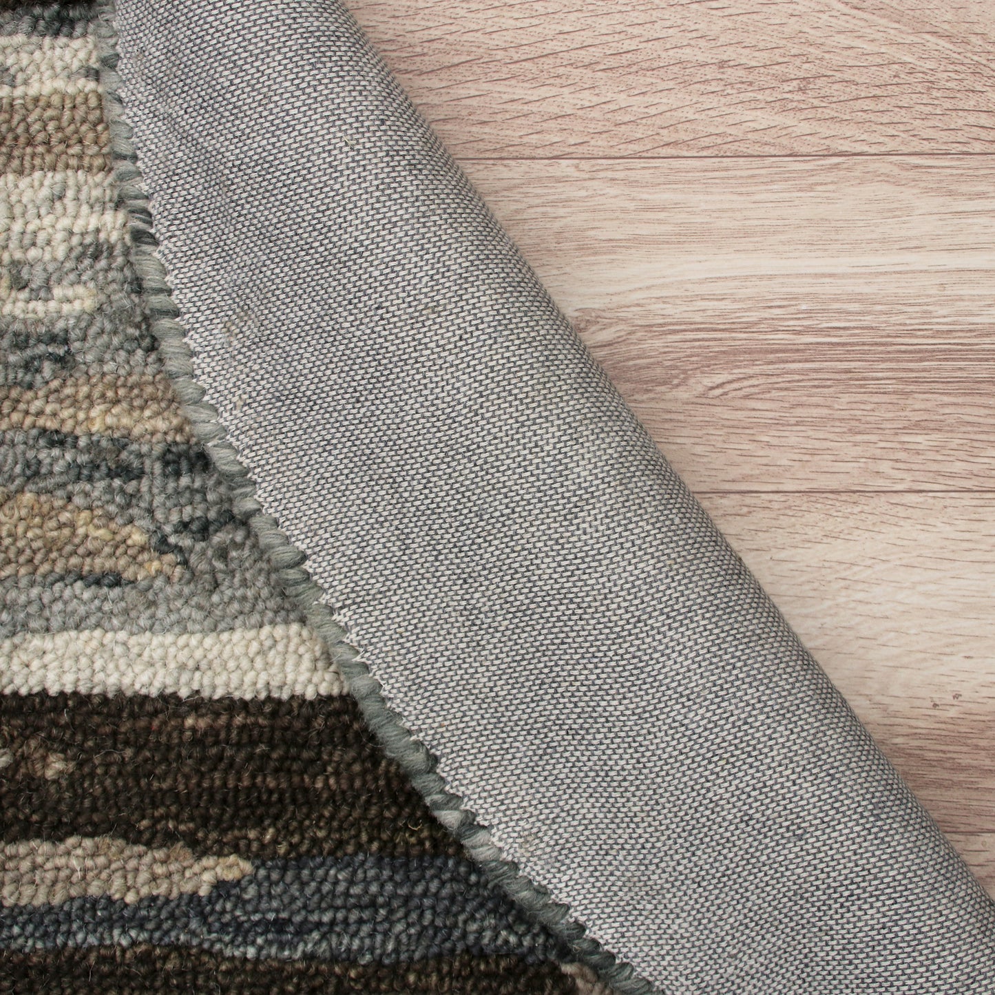 Sinuous-54121 Casual Hand-Tufted Gray/Brown/Tan Cotton Indoor Area Rug - LR Home