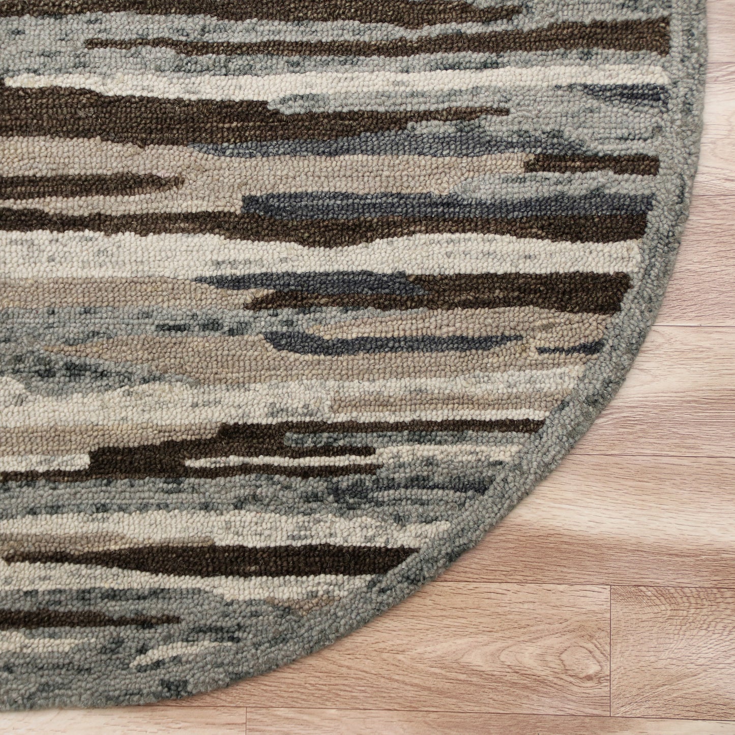 Sinuous-54121 Casual Hand-Tufted Gray/Brown/Tan Cotton Indoor Area Rug - LR Home