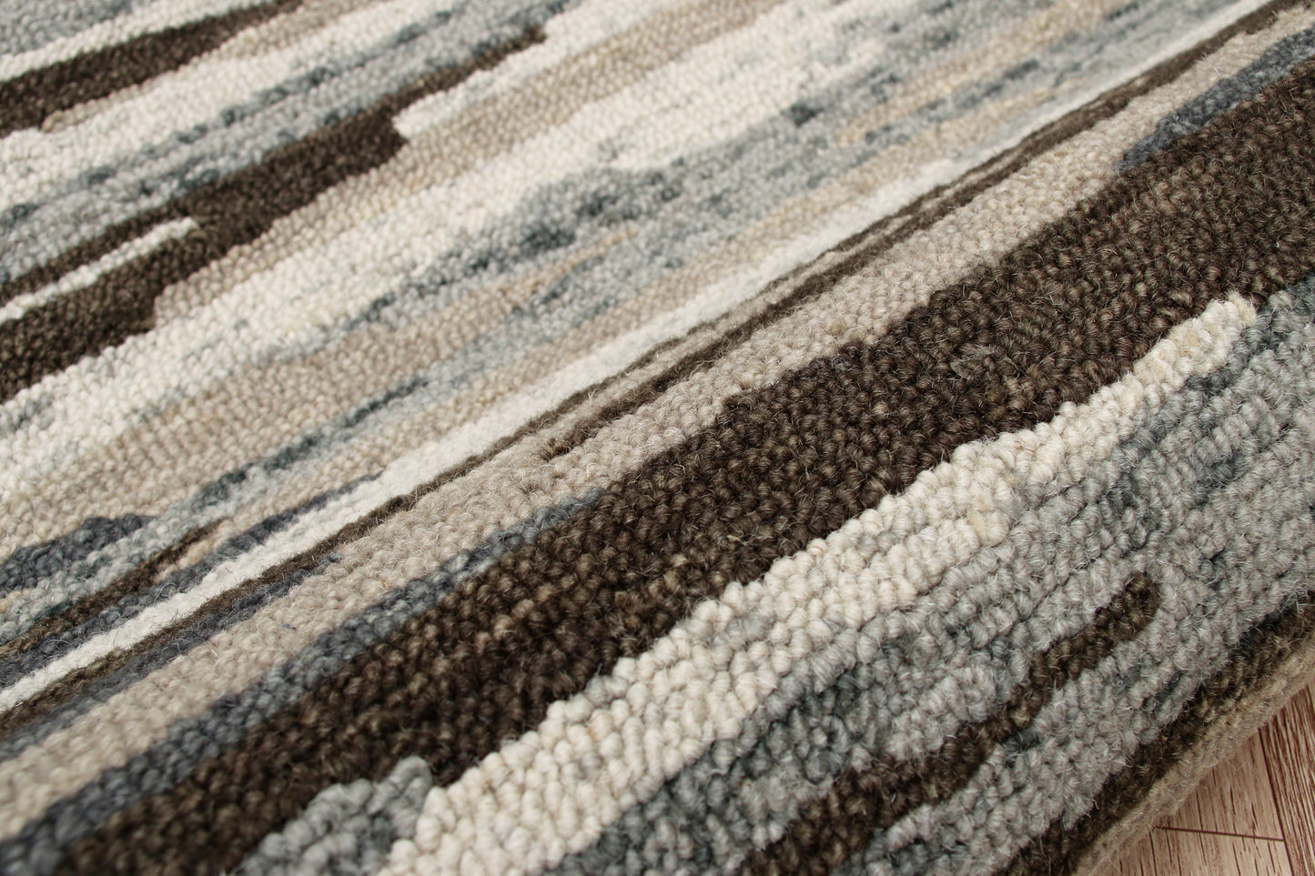 Sinuous-54121 Casual Hand-Tufted Gray/Brown/Tan Cotton Indoor Area Rug - LR Home