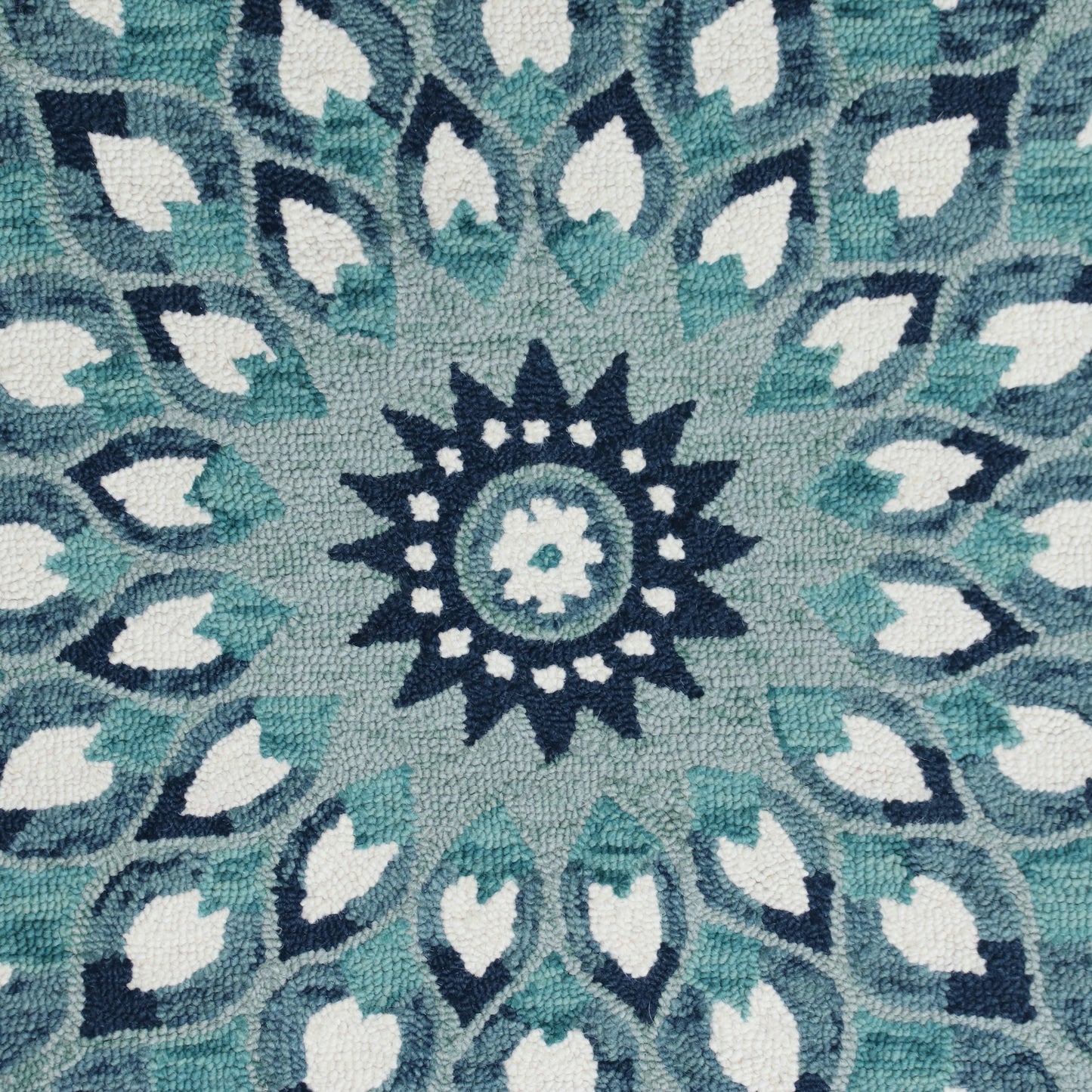Sinuous-54151 Casual Hand-Tufted Blue/Navy/Teal/White Cotton Indoor Area Rug - LR Home