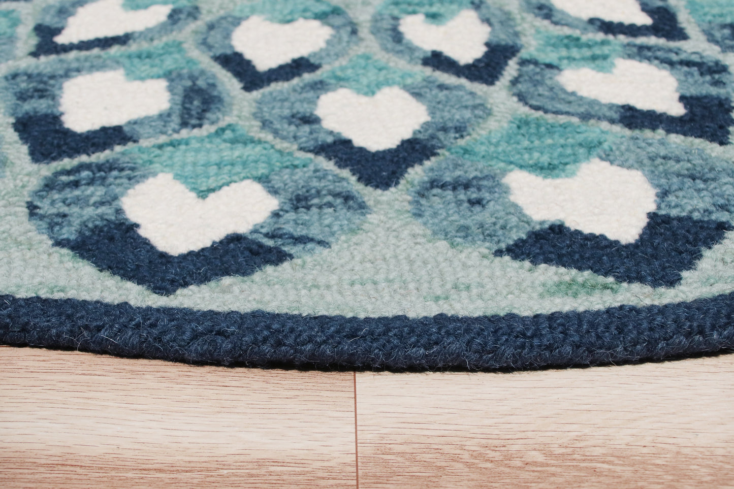 Sinuous-54151 Casual Hand-Tufted Blue/Navy/Teal/White Cotton Indoor Area Rug - LR Home