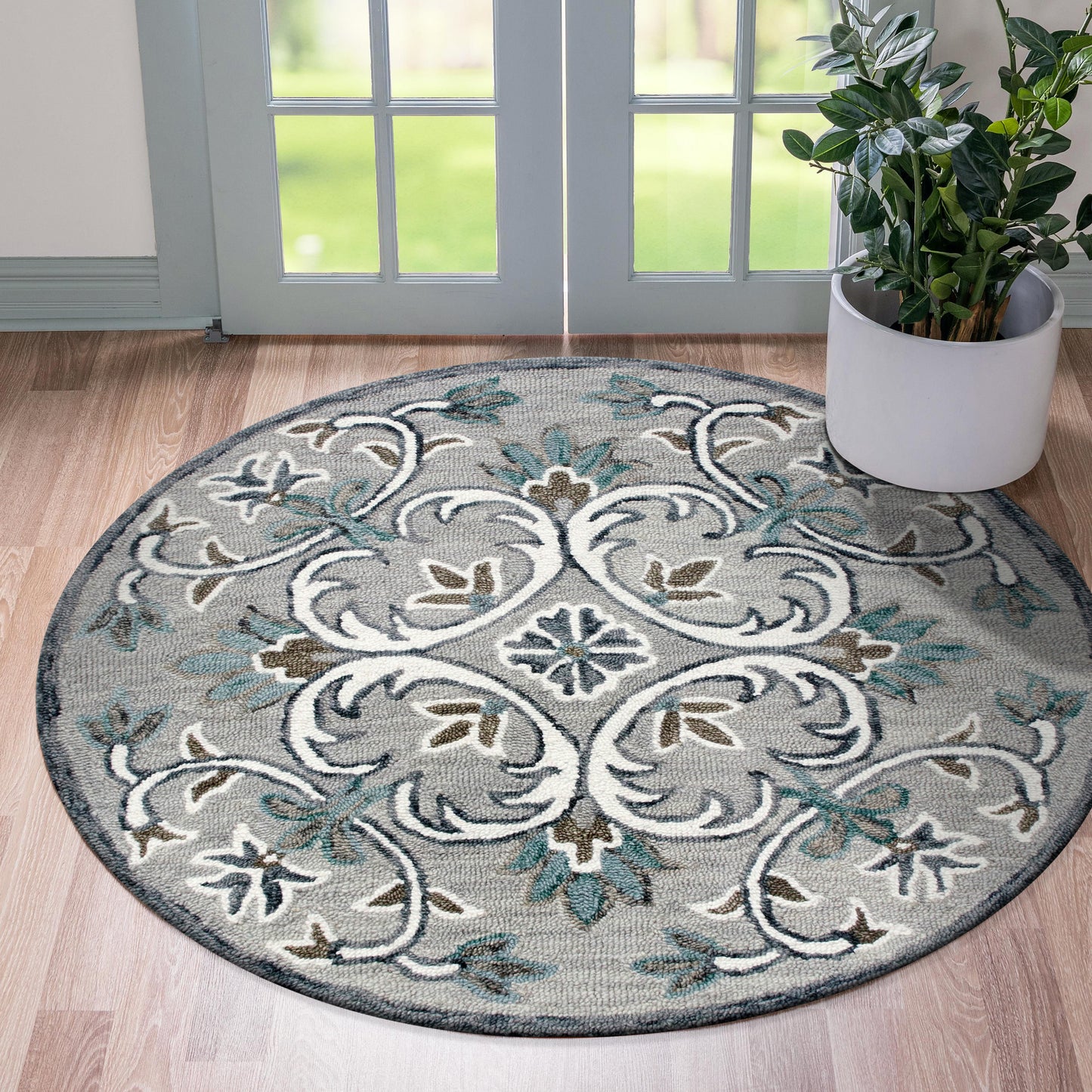 SINUO-54152 Transitional/Casual Hand-Tufted Taupe/Gray/Blue Wool Indoor Area Rugs - LR Home