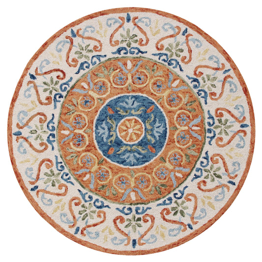 Southwestern Leon Medallion Round Rug - Silo view