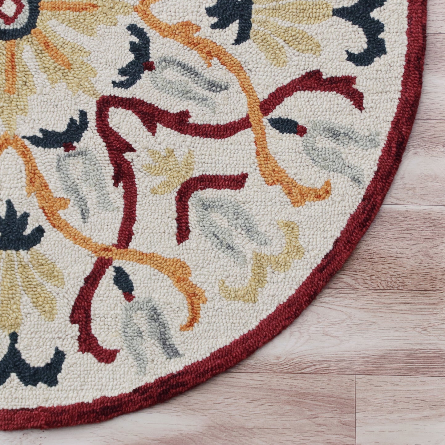 Sinuous-54154 Casual Hand-Tufted Red/Yellow/Cream/Navy Cotton Indoor Area Rug - LR Home