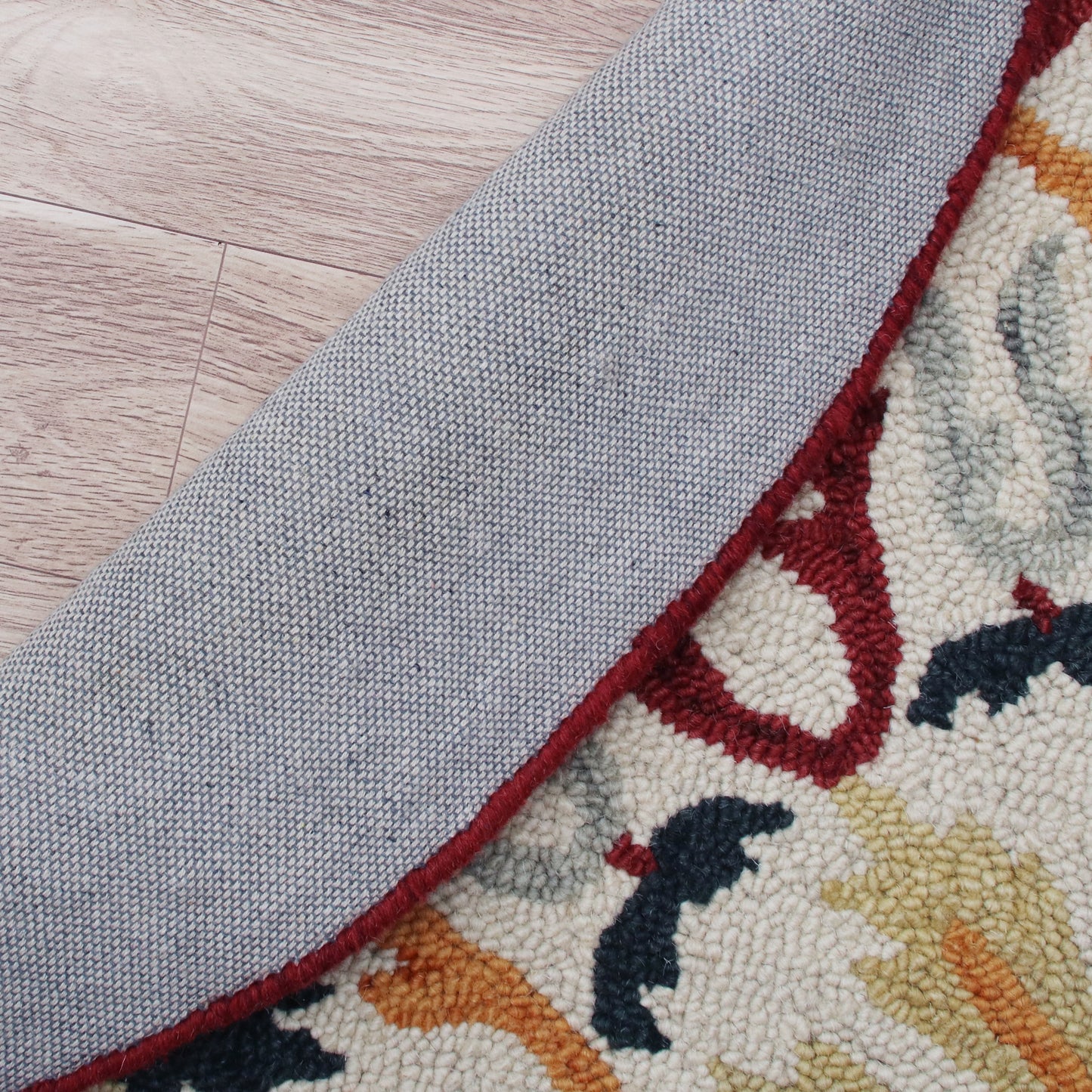 Sinuous-54154 Casual Hand-Tufted Red/Yellow/Cream/Navy Cotton Indoor Area Rug - LR Home