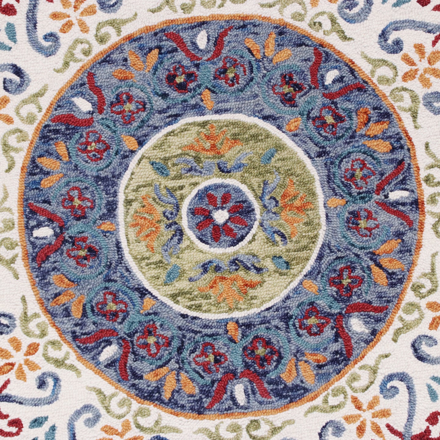 SINUO-54153 Classic/Traditional Hand-Tufted White/Green/Blue/Red/Orange Wool Indoor Area Rugs - LR Home
