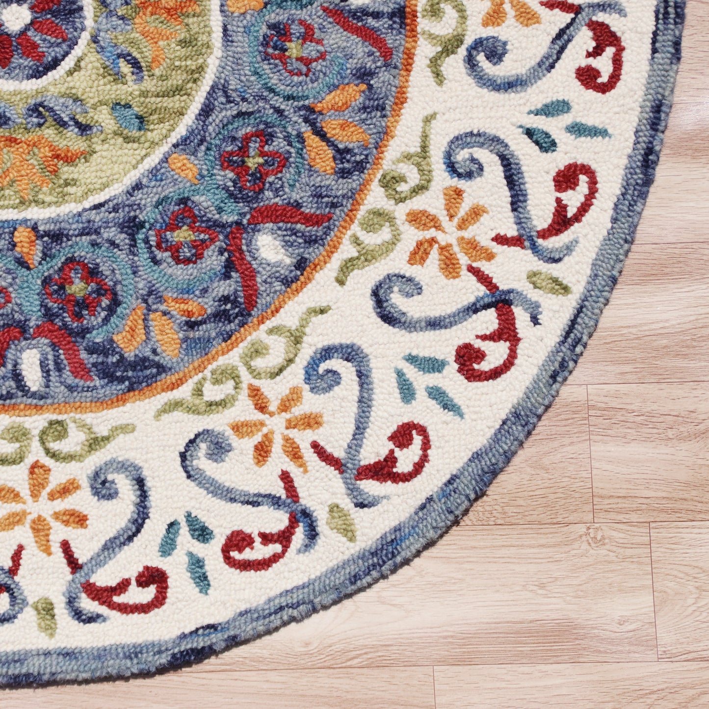SINUO-54153 Classic/Traditional Hand-Tufted White/Green/Blue/Red/Orange Wool Indoor Area Rugs - LR Home