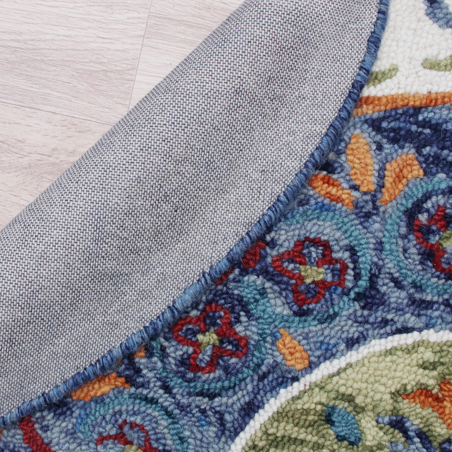 Sinuous-54155 Casual Hand-Tufted White/Green/Blue/Red/Orange Cotton Indoor Area Rug - LR Home