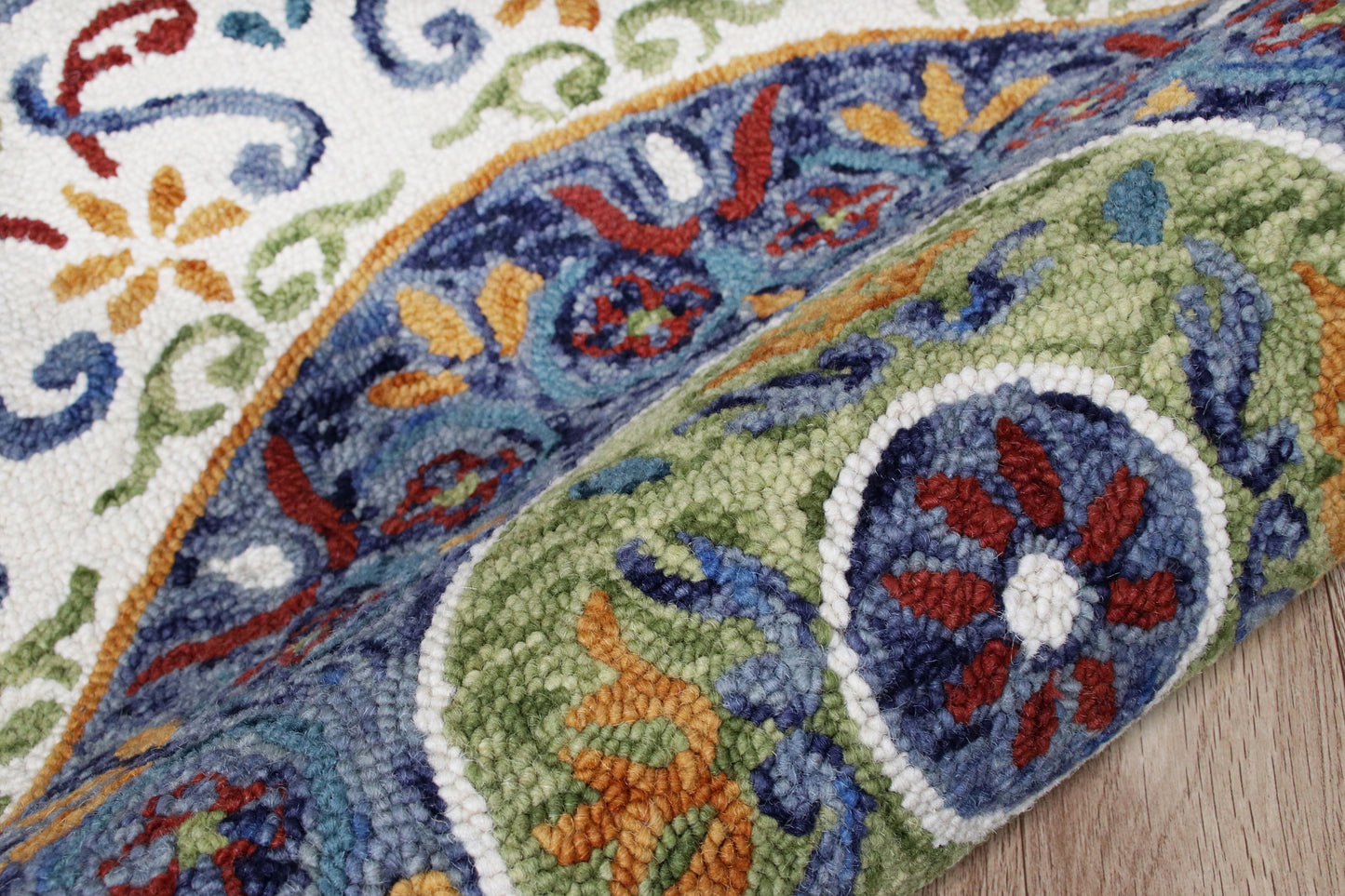 SINUO-54153 Classic/Traditional Hand-Tufted White/Green/Blue/Red/Orange Wool Indoor Area Rugs - LR Home