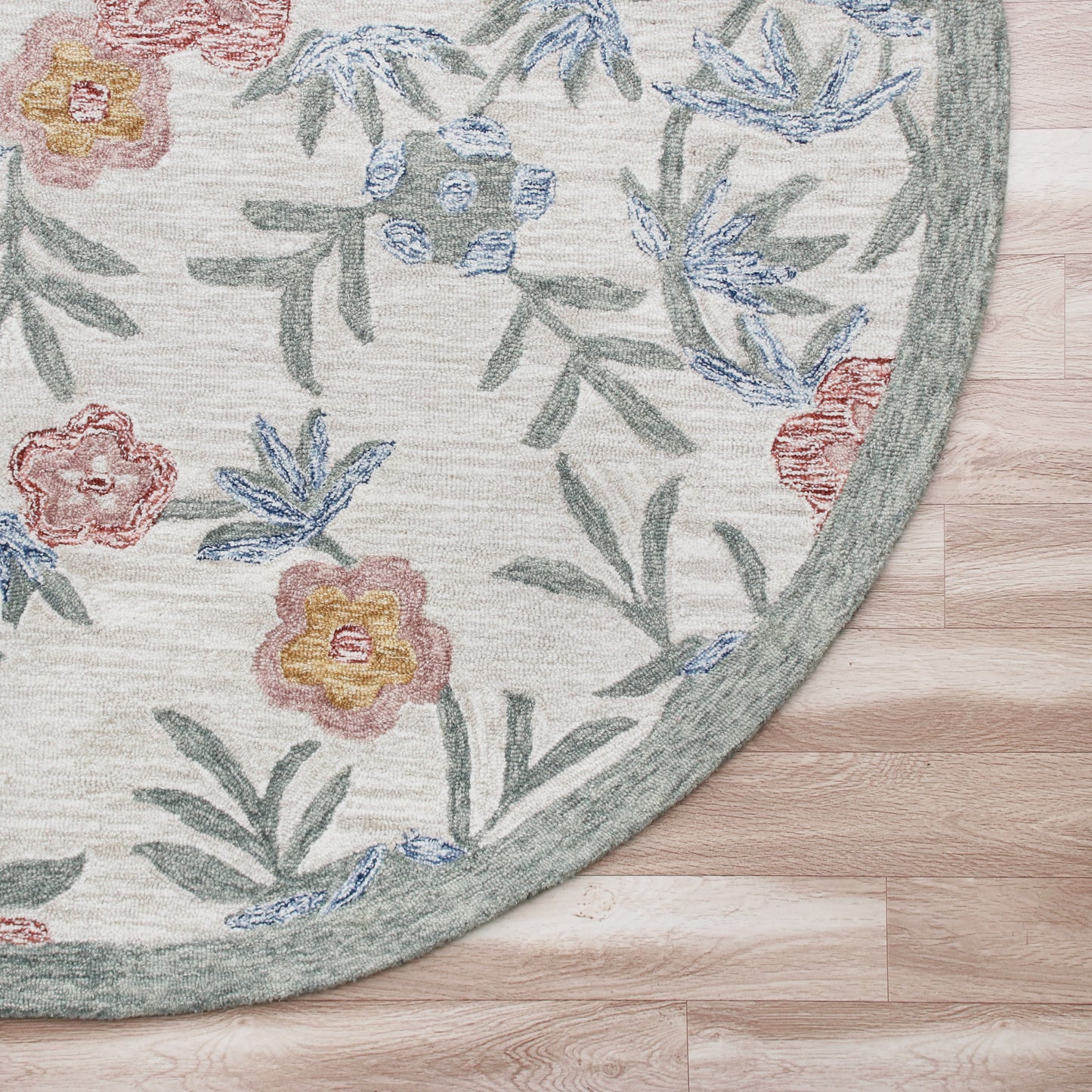Sinuous-54161 Casual Hand-Tufted Cream/Green/Red/Yellow/Blue Cotton Indoor Area Rug - LR Home