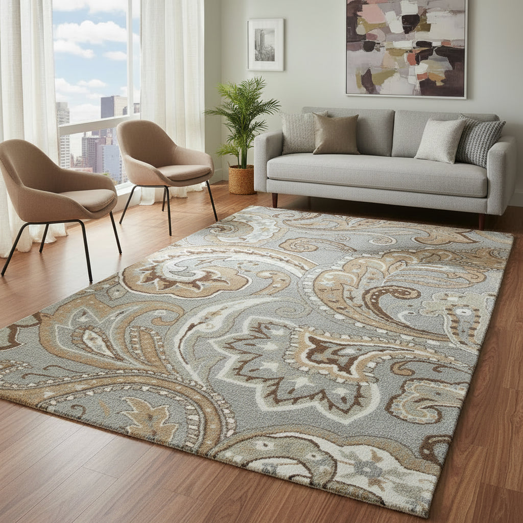 Suffolk SK325A Gray Hand-Tufted Rug - Rizzy