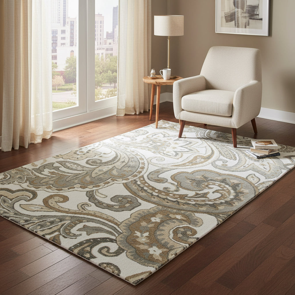 Suffolk SK326A Beige Hand-Tufted Rug - Rizzy