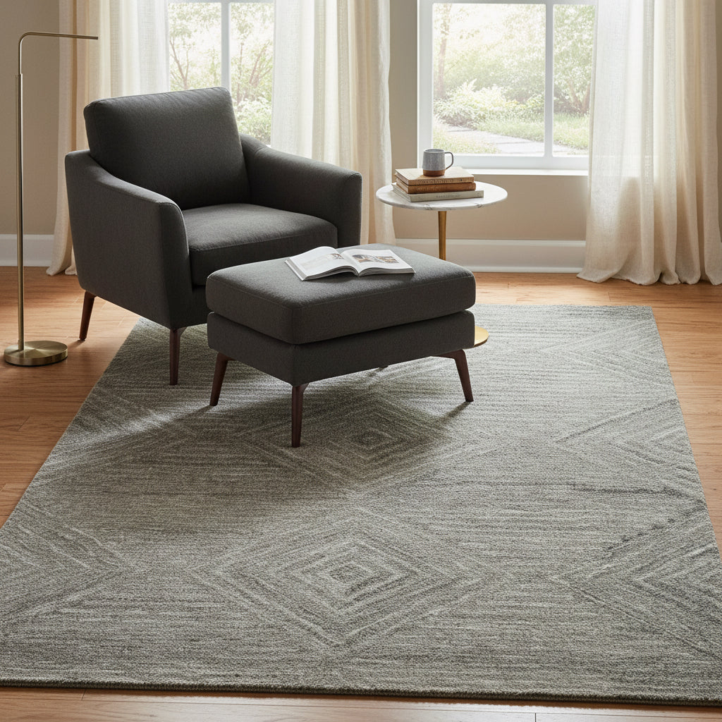 Suffolk SK334A Gray/Natural Hand-Tufted Rug - Rizzy