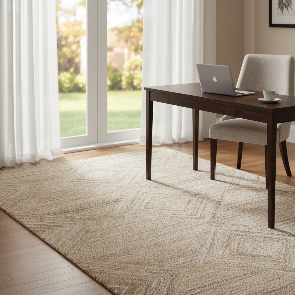 Suffolk SK335A Tan/Natural Hand-Tufted Rug - Rizzy