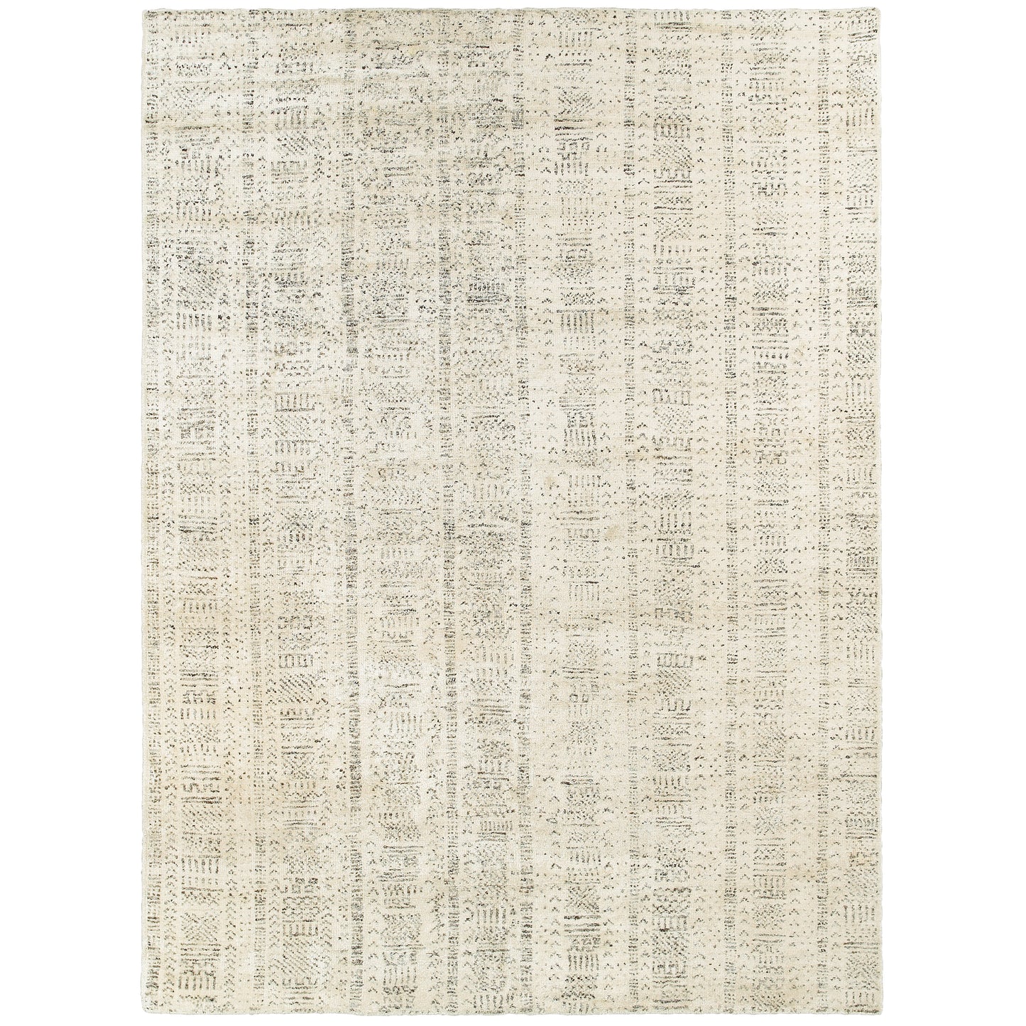 Sobek-04411 Modern Hand-Knotted White Indoor Area Rug - LR Home