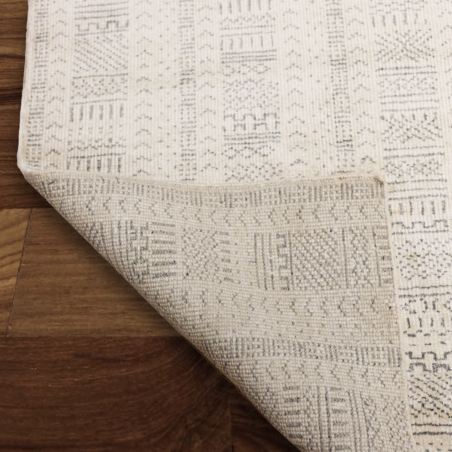 Sobek-04411 Modern Hand-Knotted White Indoor Area Rug - LR Home