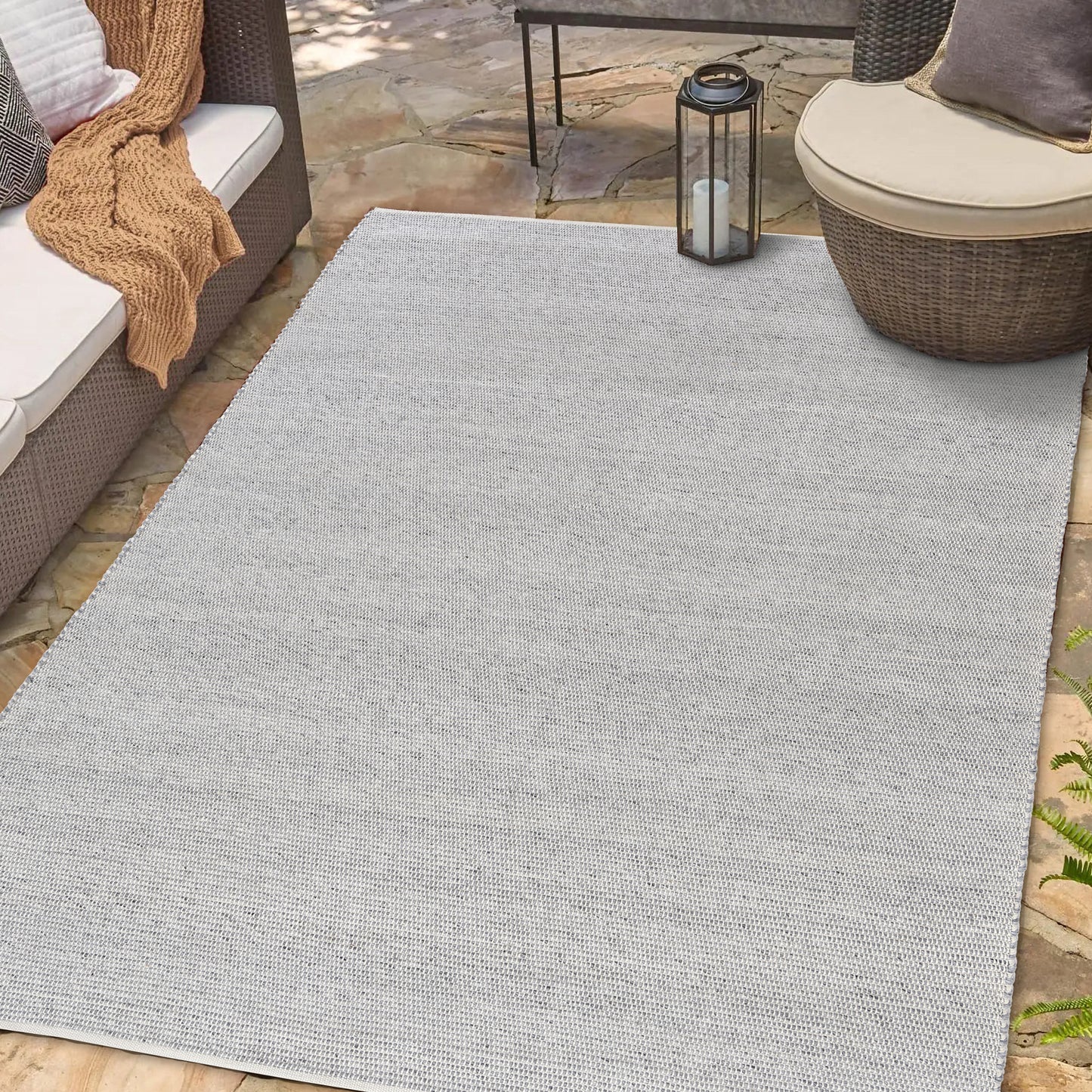 SOLAC-82728 Modern/Contemporary Hand-Woven Gray/Ivory Polyester Indoor Area Rugs - LR Home