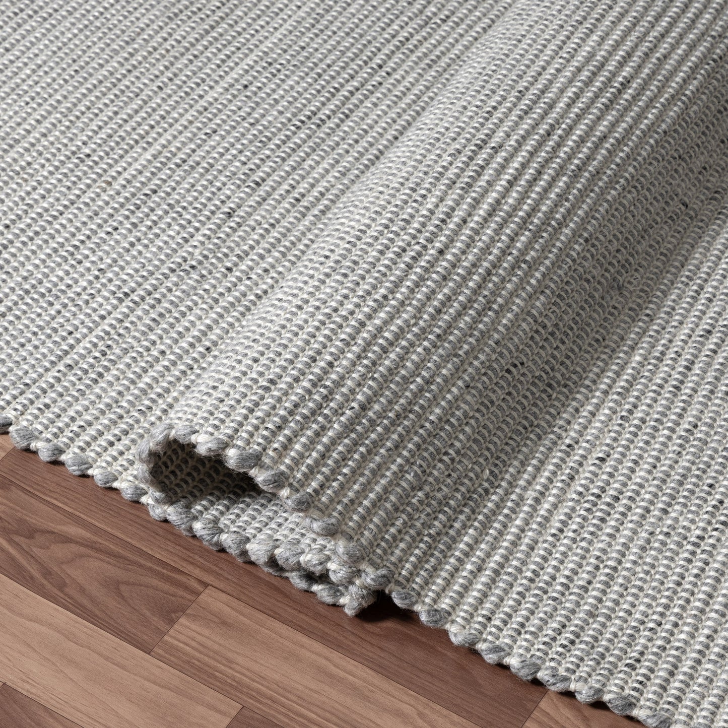 SOLAC-82728 Modern/Contemporary Hand-Woven Gray/Ivory Polyester Indoor Area Rugs - LR Home