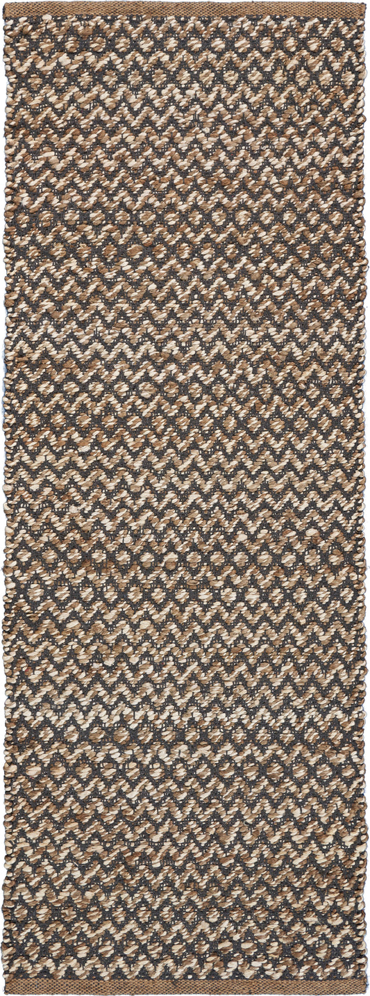 Reversible Deep Gray Chevron Runner - Silo view