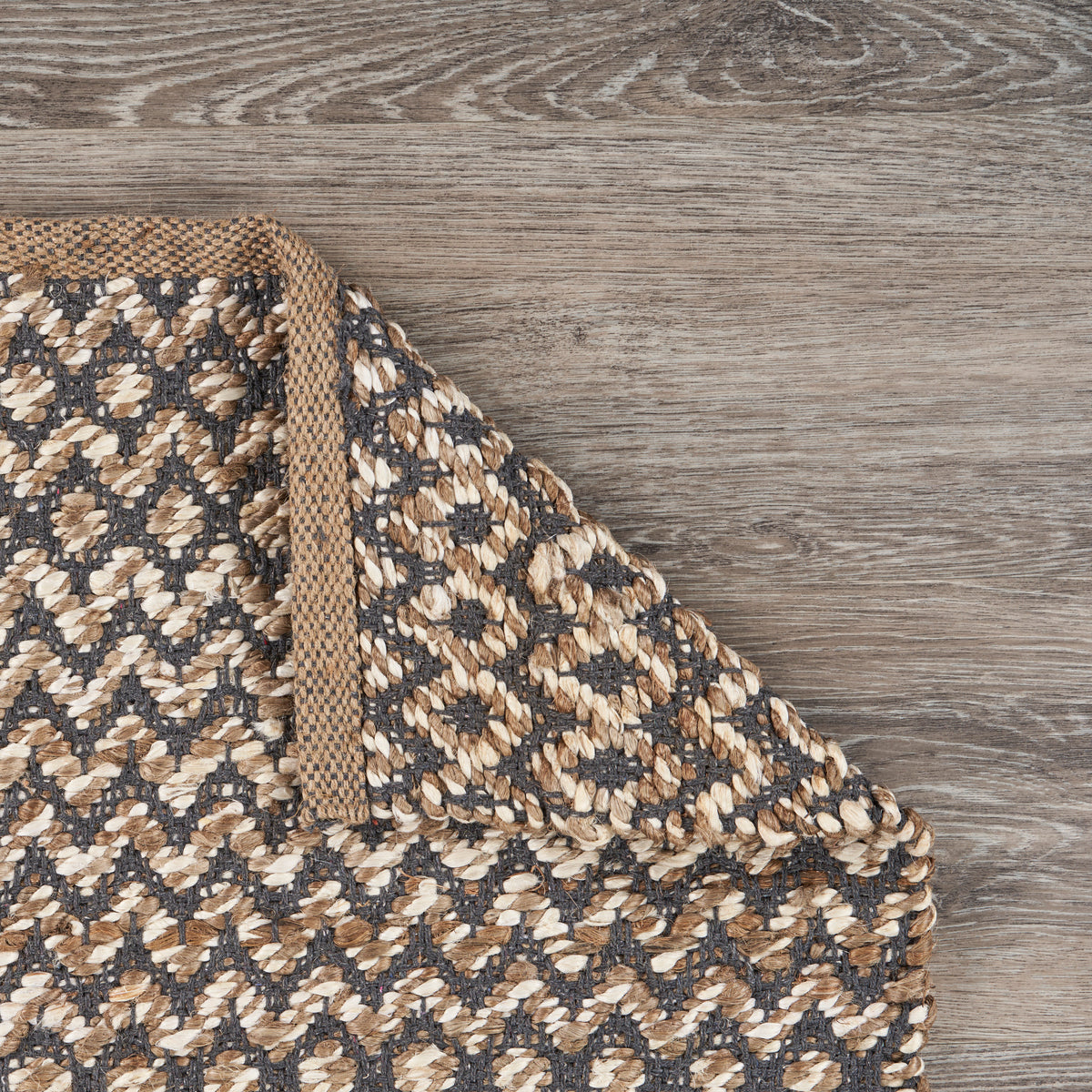 Reversible Deep Gray Chevron Runner - close-up detail