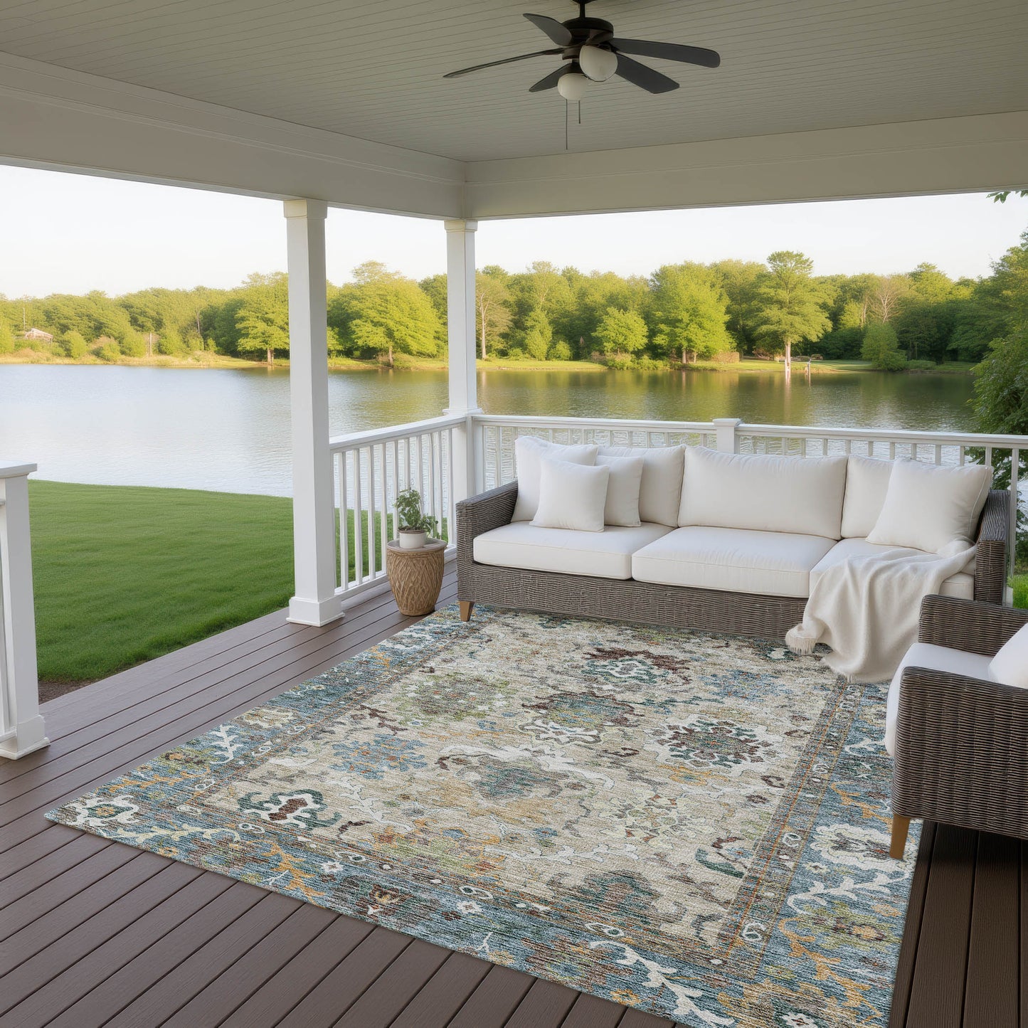 Machine Made Silk Road SR5 Aqua - Dalyn Rugs