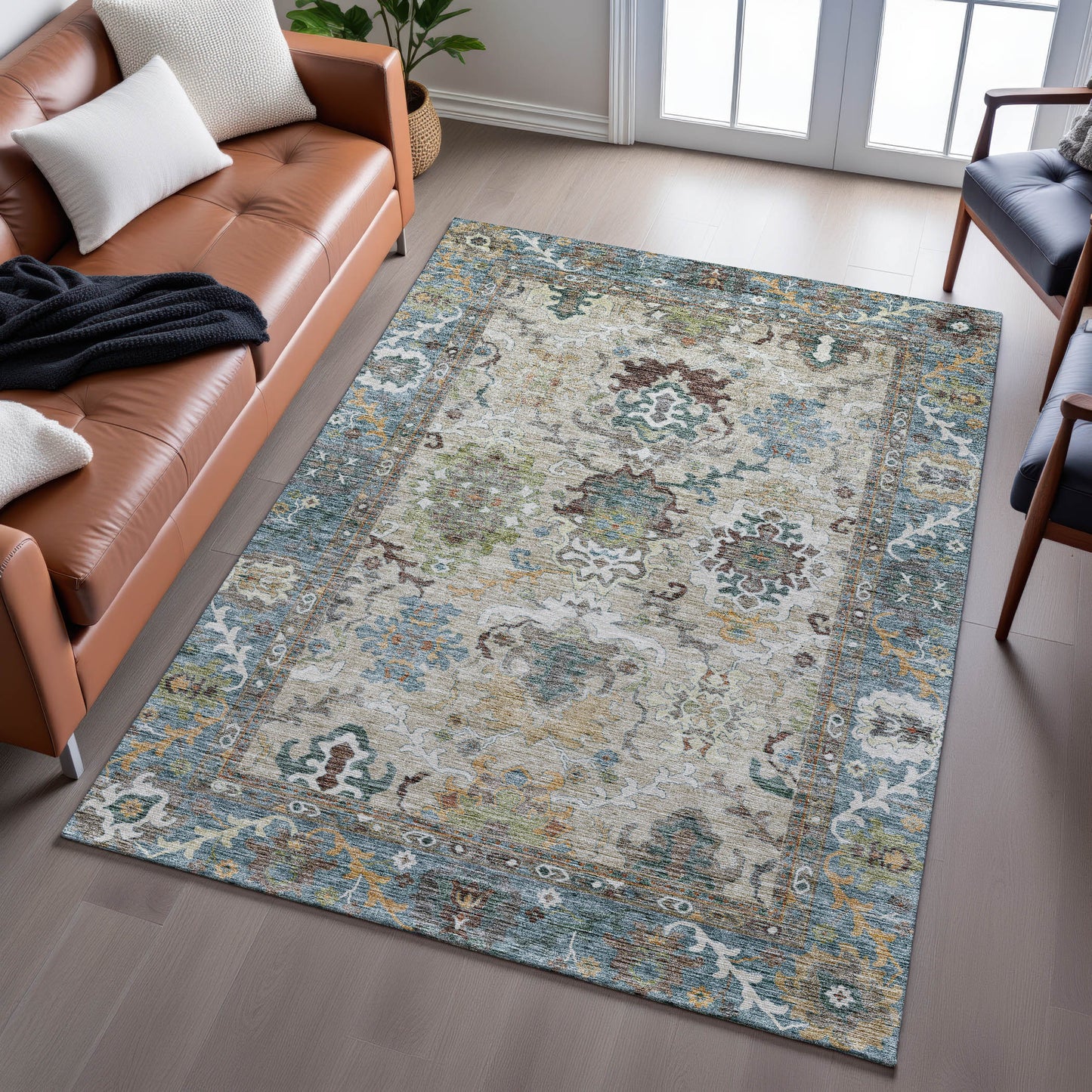 Machine Made Silk Road SR5 Aqua - Dalyn Rugs