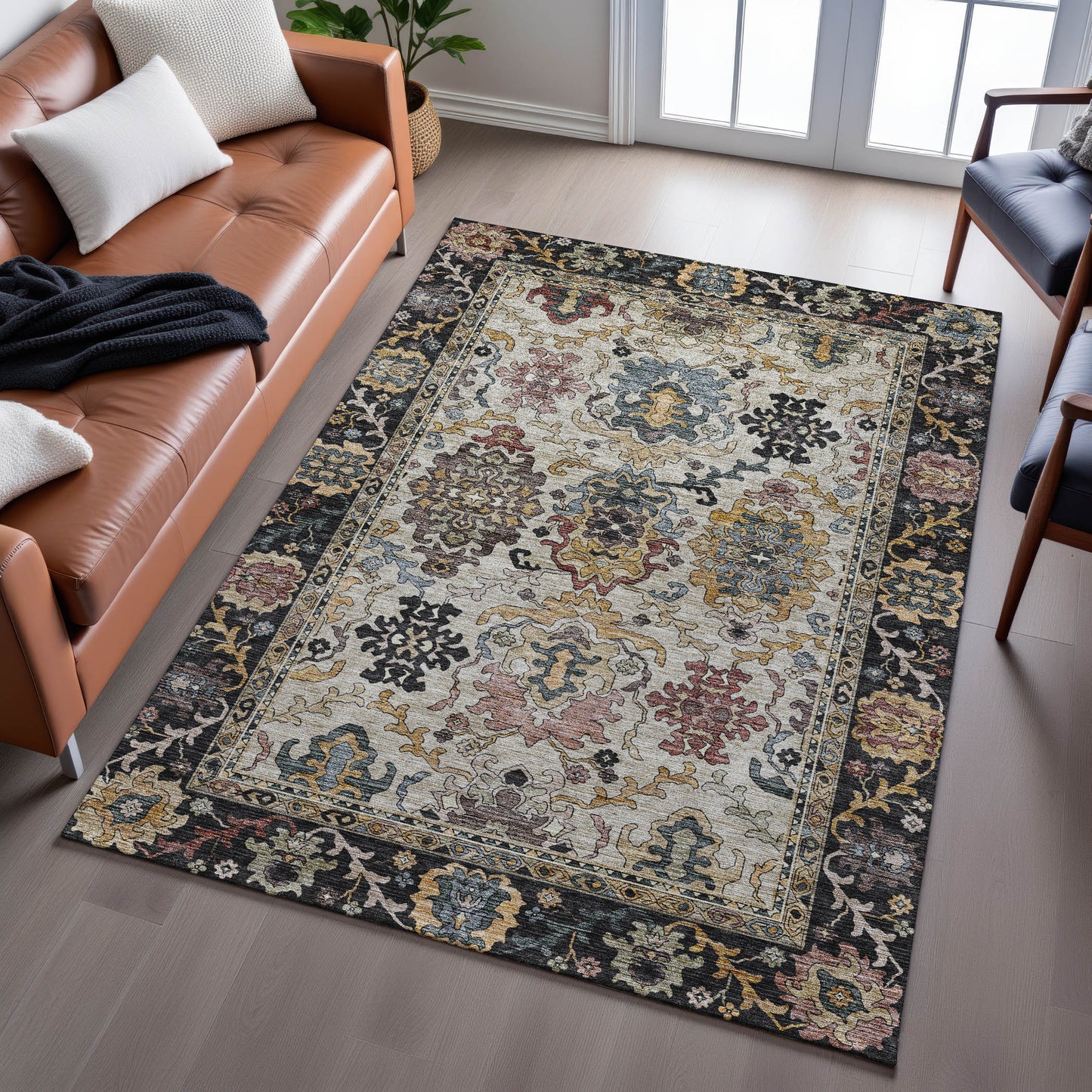 Machine Made Silk Road SR5 Black - Dalyn Rugs