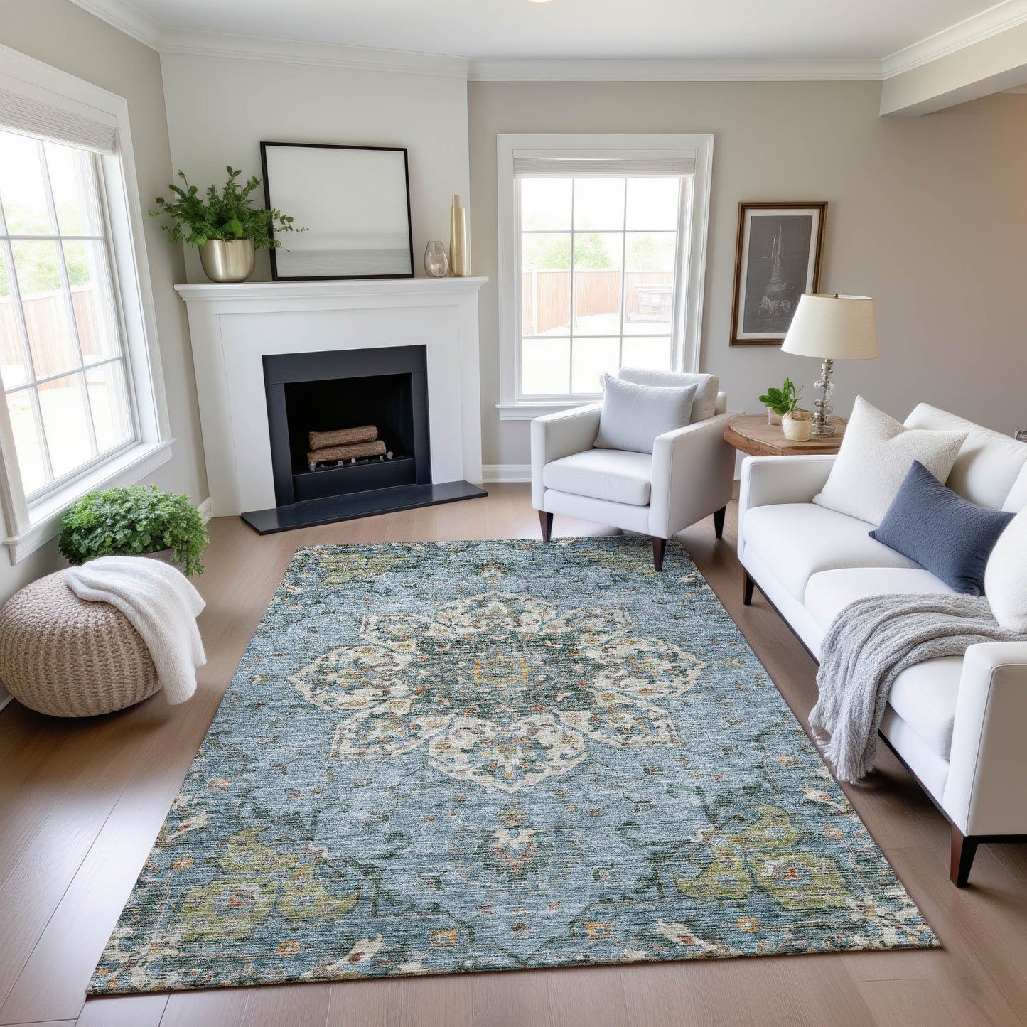 Machine Made Silk Road SR6 Aqua - Dalyn Rugs