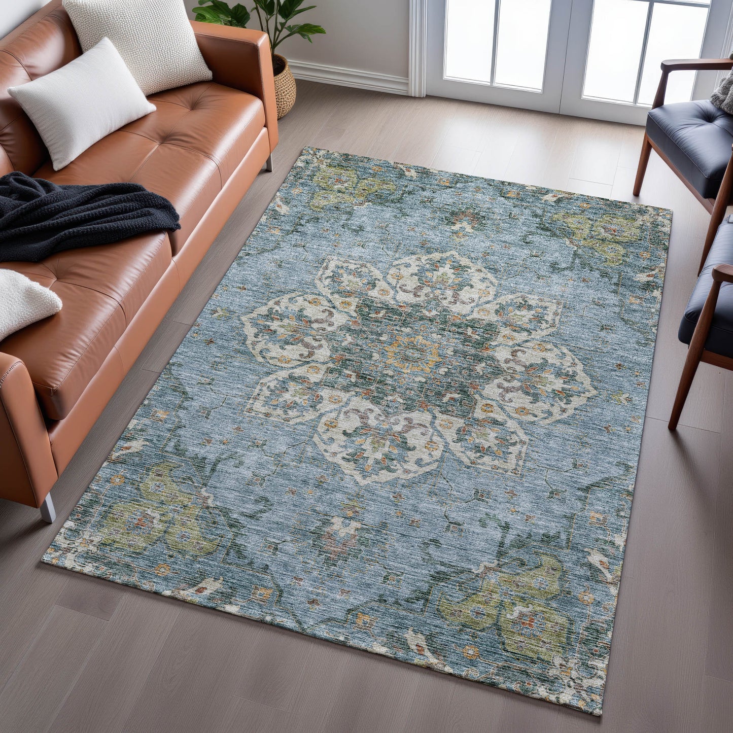 Machine Made Silk Road SR6 Aqua - Dalyn Rugs